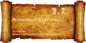 Nothnagel Klára névjegykártya